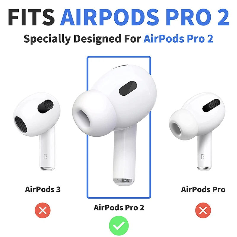 For Apple AirPods Pro 2 Skin Covers Ear Tips Pads Buds Silicone Protective Case Wireless Earbuds Bluetooth Headphone Accessories